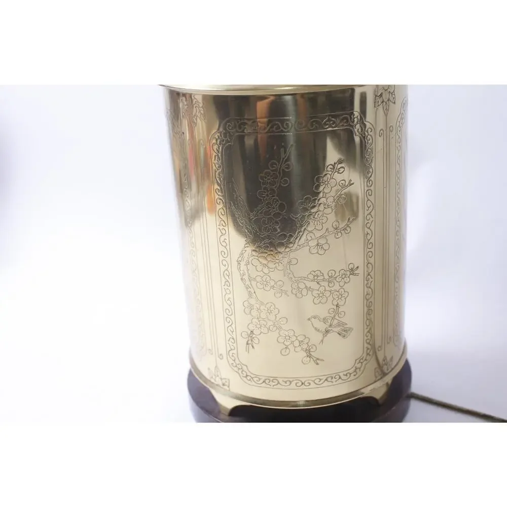 Vintage Brass Tea Canister Lamp Chinoiserie Gold-tone Asian style~260702-WH 1171